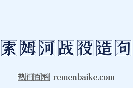 索姆河战役造句是什么意思的图片